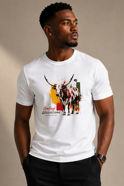 Mens-Crew Neck Tee: Ankole Origins