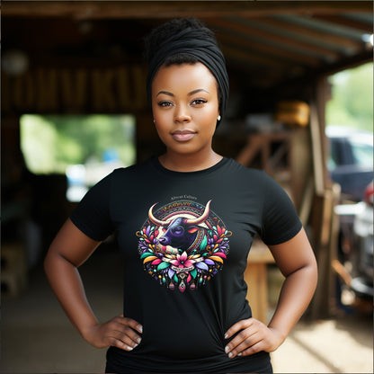 Floral Ring Bull Ladies Tee