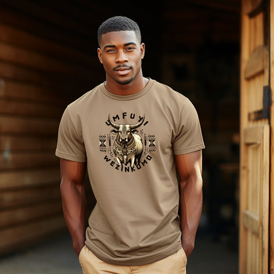 African Circle Spirit Bull Men's Tee