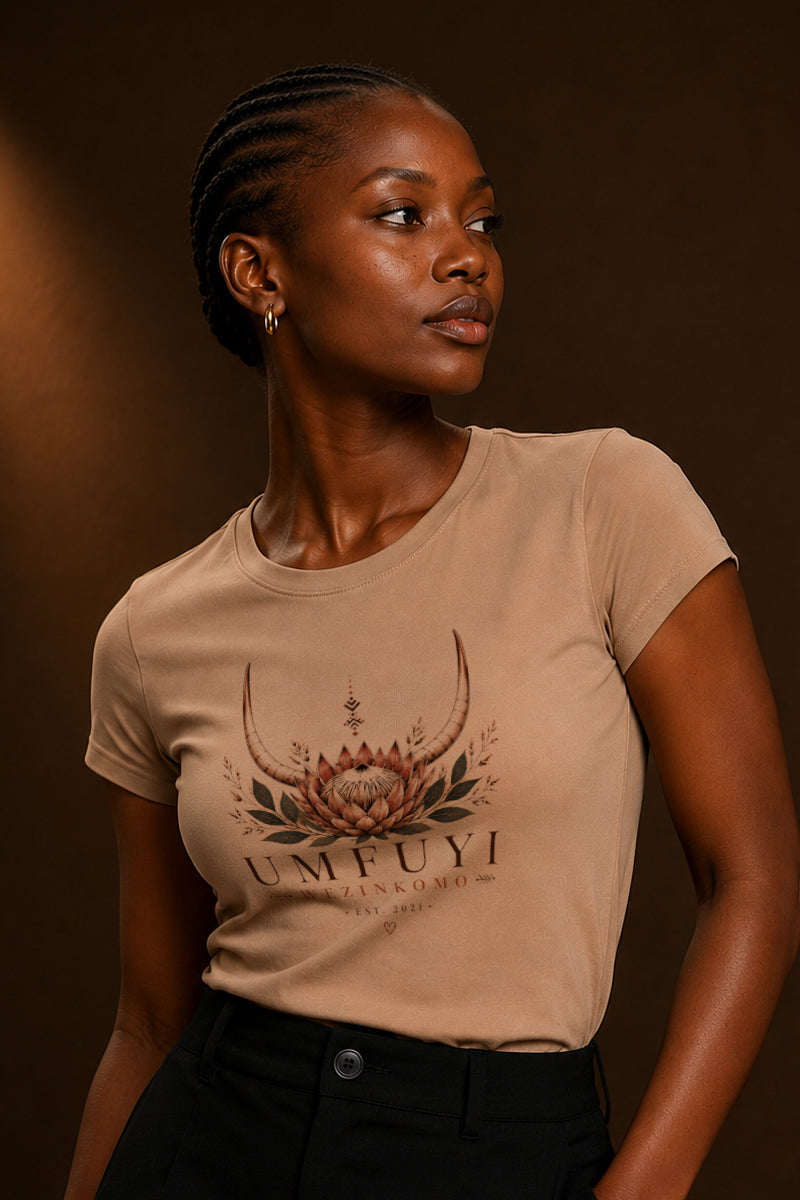 Ladies -Scoop Neck Tee: The Crowned Protea