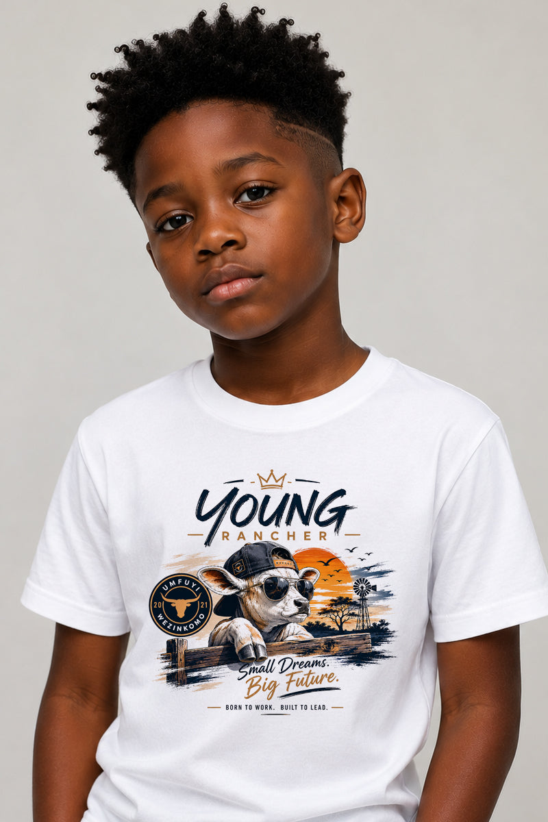 Kids -Crew Neck Tee: The Young Rancher
