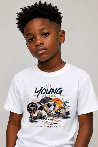 Kids -Crew Neck Tee: The Young Rancher