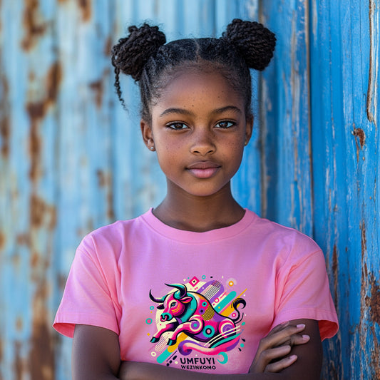 Colorful Cow Crew Girls Tee